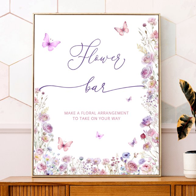 Póster Púrpura mariposa rosa Flor silvestre Flor Bar (Subido por el creador)