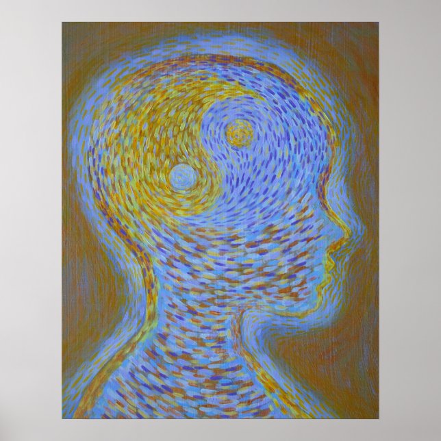 Póster Púrpura mental balanceada y oro (Frente)