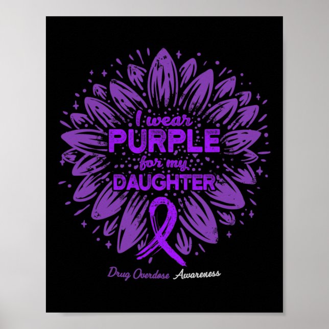 Póster Púrpura Para Hija Sobredosis De Medicamentos Con G (Frente)