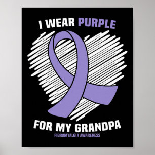 Póster Púrpura Para Mi Abuelo Fibromialgia Conciencia