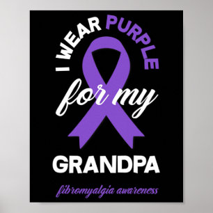 Póster Púrpura Para Mi Abuelo Fibromialgia Conciencia