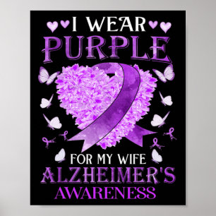 Póster Púrpura Para Mi Esposa Alzheimerheimer Conciencia