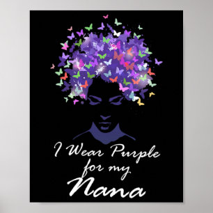Póster Púrpura Para Mi Madre Nana Apoyo Alzheimerhe