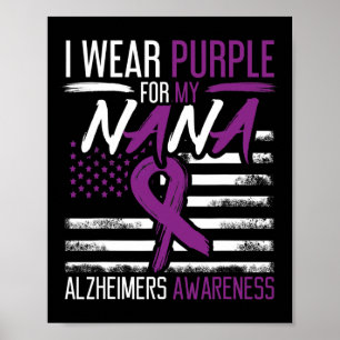 Póster Púrpura Para Nana Alzheimer Alzheimers Awarenes