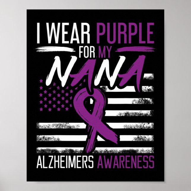 Póster Púrpura Para Nana Alzheimer Alzheimers Awarenes (Frente)