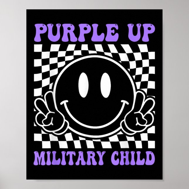 Póster Púrpura Para Niños Militares (Frente)