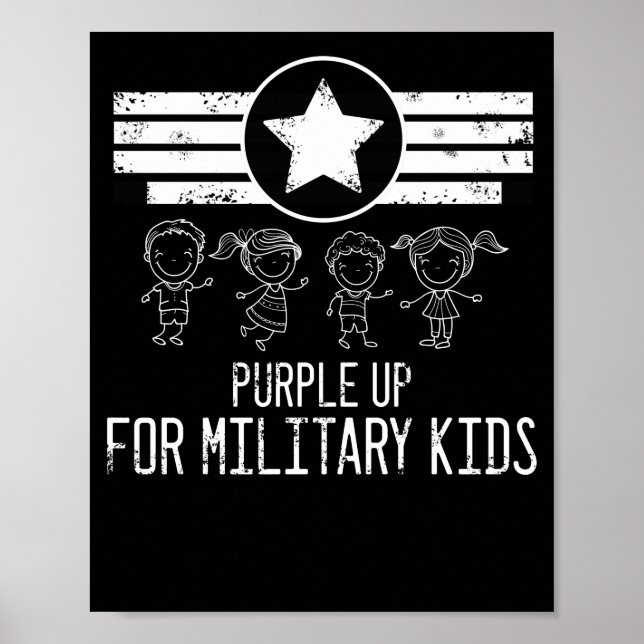 Póster Púrpura para niños militares (Frente)