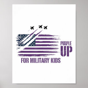 Póster Púrpura Para Niños Militares Afectados Por La Fl E