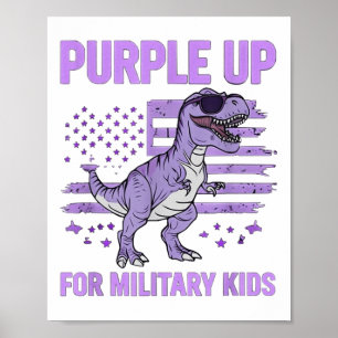 Póster Púrpura Para Niños Militares Bandera Niño Militar 