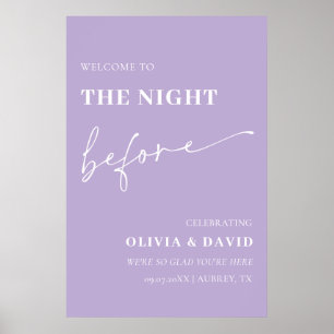 Póster Púrpura Polvorienta La Noche Antes Del Rótulo Del 