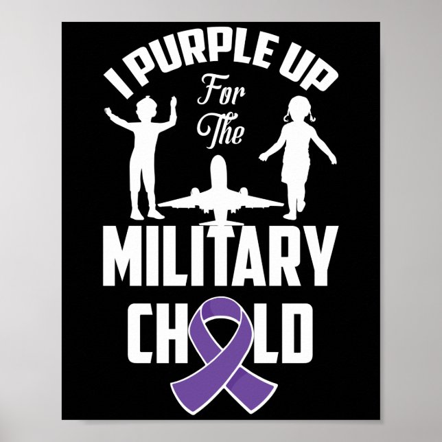 Póster Púrpura Por El Mes De Los Niños Militares 2022 (Frente)