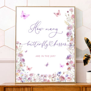 Póster Púrpura Rosa Cuántos Besos De Mariposa Juego