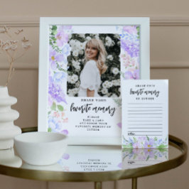 Póster Púrpura suave Comparte tu mensaje de memoria favor