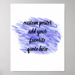 Póster púrpura y azul abstracto moderno añaden su cita