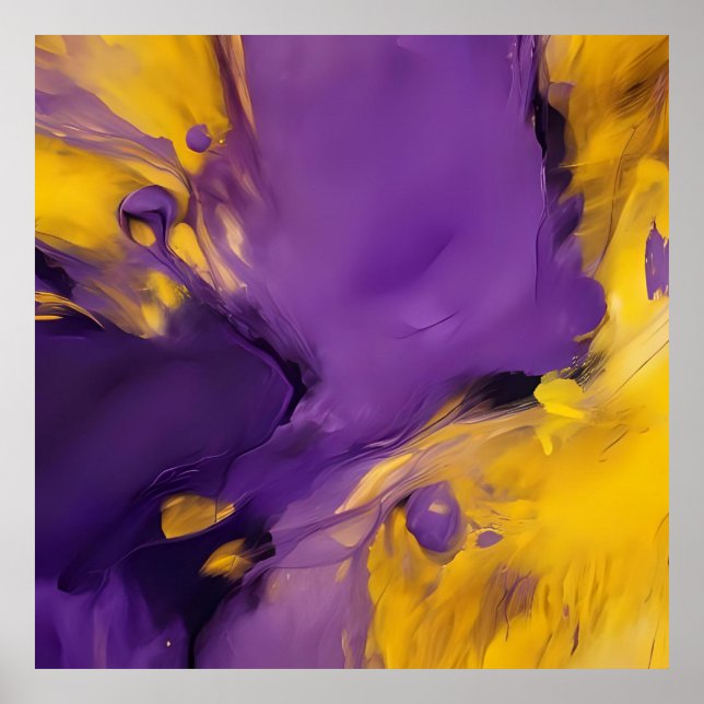 Póster Púrpura y dorado abstracto (Frente)