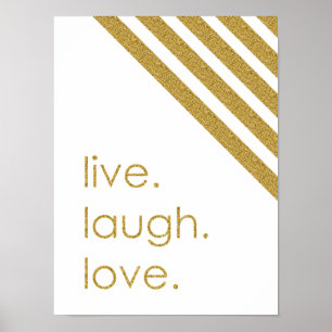 Póster Purpurina audaz "Live Laugh Love"