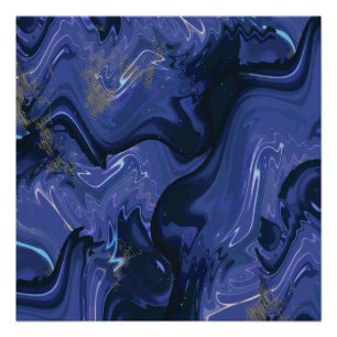 Póster Purpurina azul giratorio galaxia Resumen Patrón có