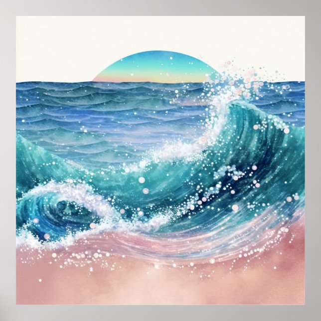 Póster *~* Purpurina de arena marina AP60 Ola costera de  (Frente)