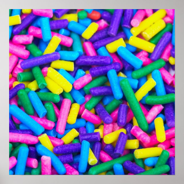 Póster Purpurina de caramelo multicolor (Frente)