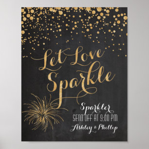 Póster Purpurina de Chalk deja que el amor se desparche