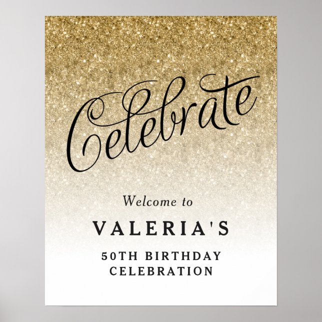 Póster Purpurina de oro celebra la bienvenida del Persona (Frente)