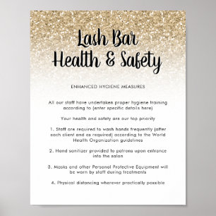 Póster Purpurina de oro del Poster de seguridad sanitaria