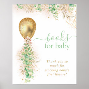 Póster Purpurina De Oro Eucalyptus Balloon Libros Para Be