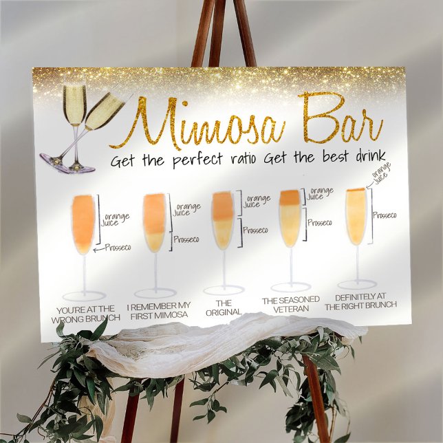 Póster Purpurina de oro Mimosa Bar Bridal brunch Rótulo (Subido por el creador)