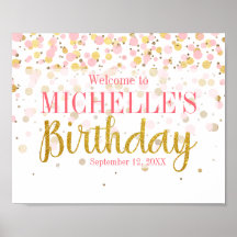 Purpurina de Oro Rosa Confetti Bienvenida Cumpleañ