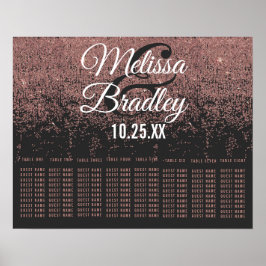 Póster Purpurina de oro Rosa parquea tabla de asientos ne