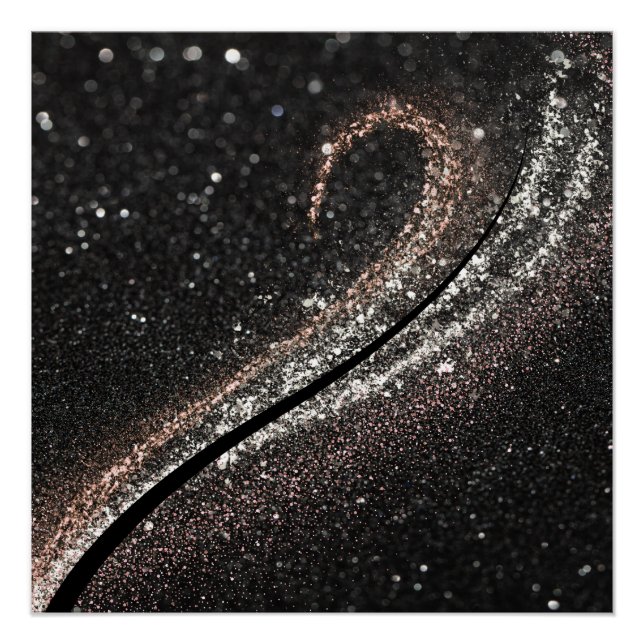 Póster Purpurina moderno Glam Black (Anverso)