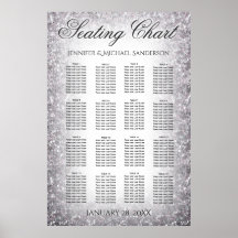 Purpurina plateado de la tabla de asientos del bod