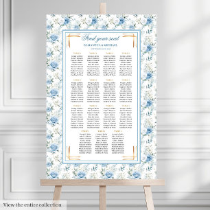 Póster Purpurina romántico Boho Light Blue Gold