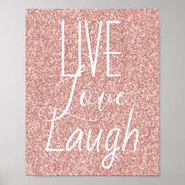 Póster Purpurina Rosa de Live Love Laugh Girly