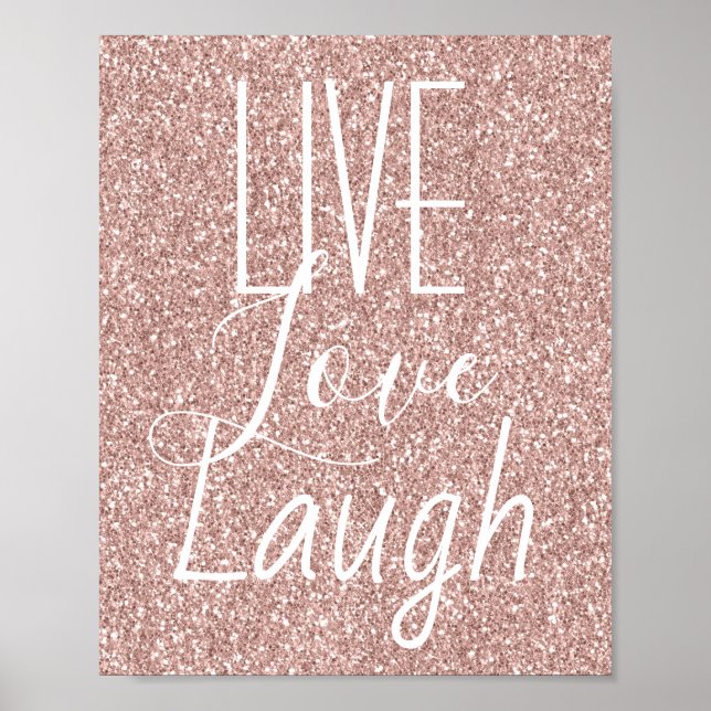 Póster Purpurina Rosa de Live Love Laugh Girly (Frente)
