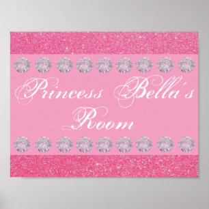 Póster Purpurina rosa habitación Princesa Diamante person