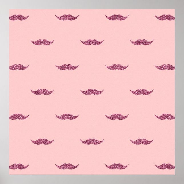 Póster Purpurina Rosa Mustaches (Frente)