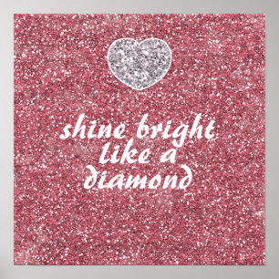 Póster Purpurina rosa Shine Bright Diamond