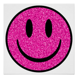 Póster Purpurina rosa sonríe cara