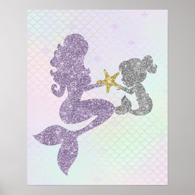 Póster Purpurina Sirenita Poster de madre e hijo (Frente)