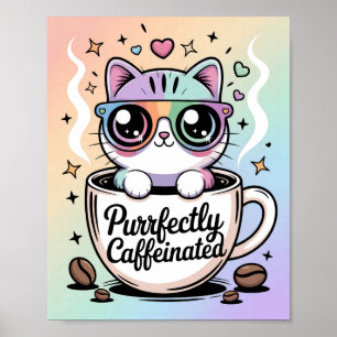 Póster Purrfectamente Cafeinado