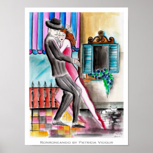 Póster Purring Tango Ronroneando