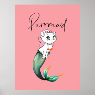 Póster Purrmaid de gatito de gatito de comadreja - Diseño