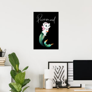Póster Purrmaid de gatito de gatito de comadreja - Diseño