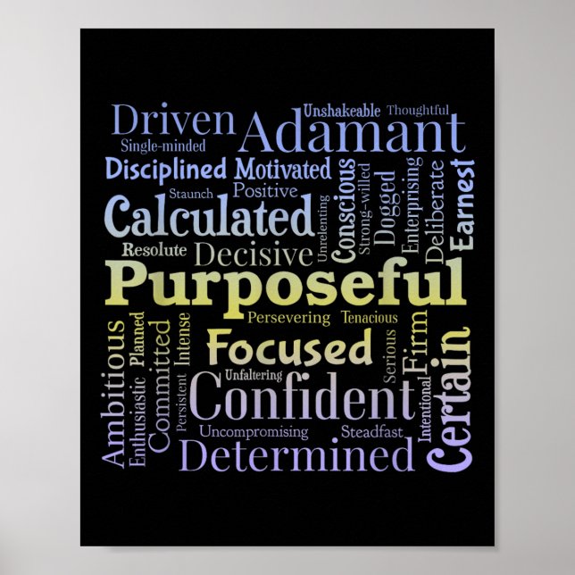 Póster Purseful Word Cloud Art Achiever Motivation Insrat (Frente)