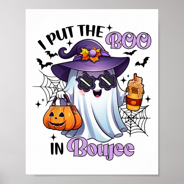 Póster Puse El Boo En Boujee Funny Halloween Outfit Cos (Frente)