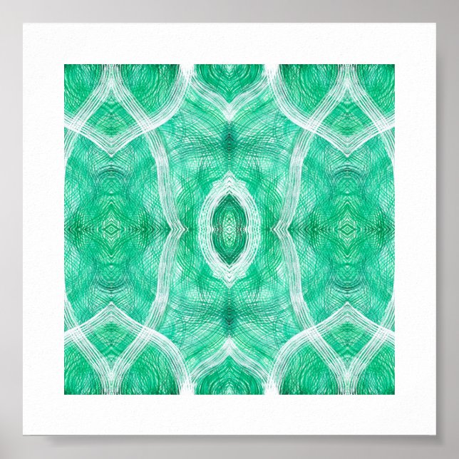 Póster Push Abstract Light Green Watercolor Art (Frente)