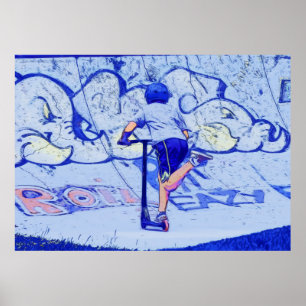 Póster Pushin' It - Stunt Scooter Rider