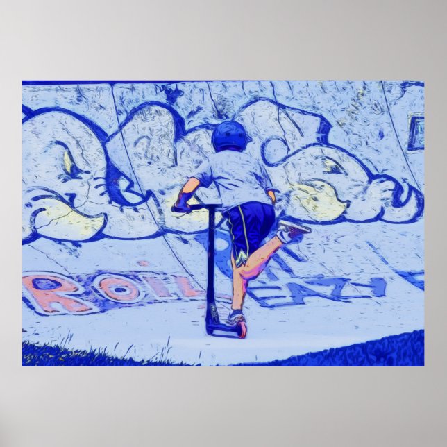 Póster Pushin' It - Stunt Scooter Rider (Frente)