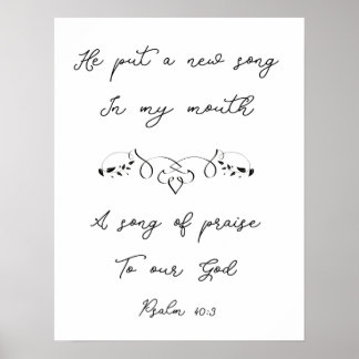 Póster Puso Una Nueva Canción En Mi Salmo De Boca 40:3